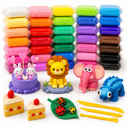 24-Color Magic Air-Dry Foam Clay Set
