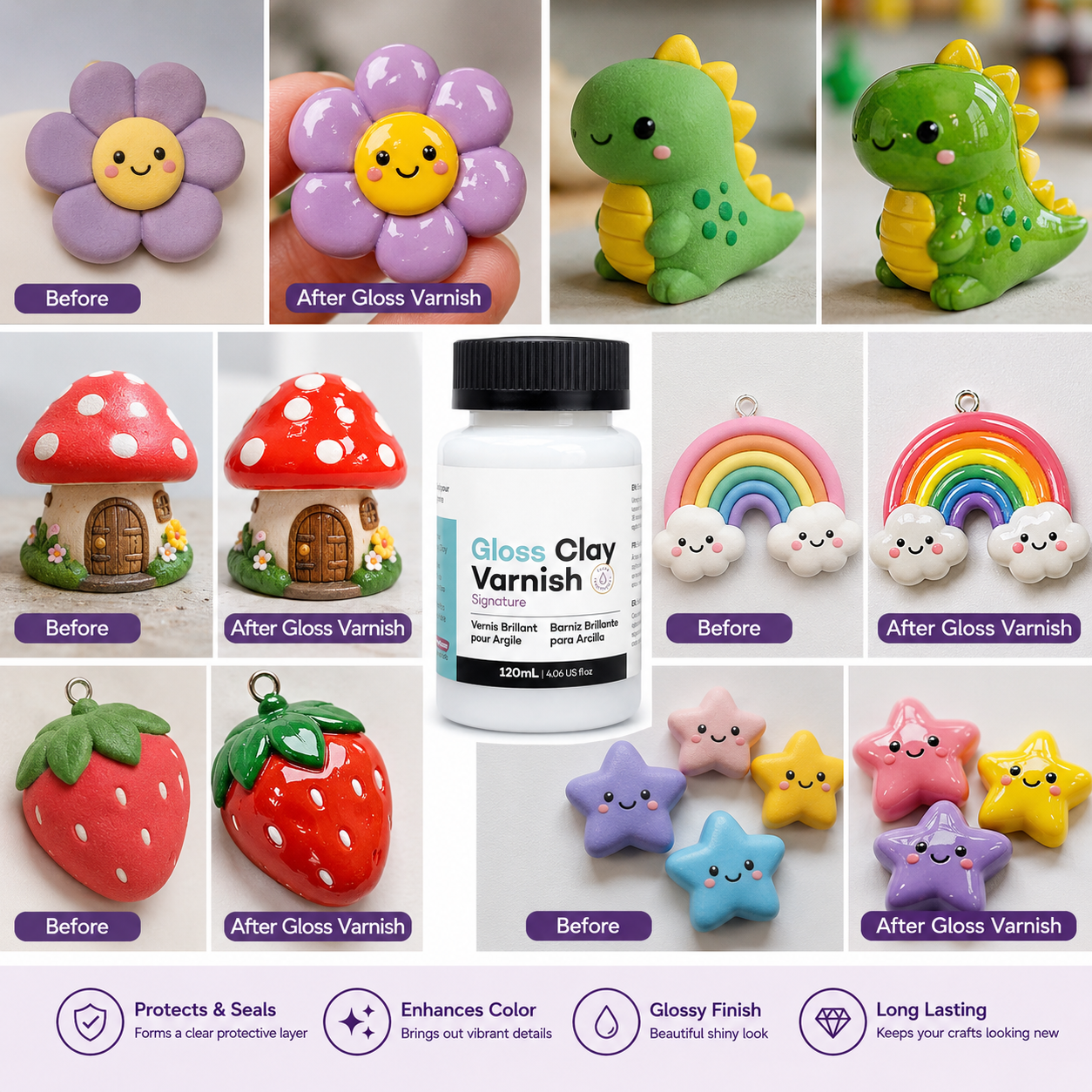 High-Gloss Air-Dry Clay Varnish