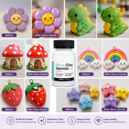 High-Gloss Air-Dry Clay Varnish
