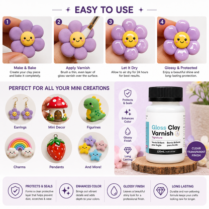 High-Gloss Air-Dry Clay Varnish