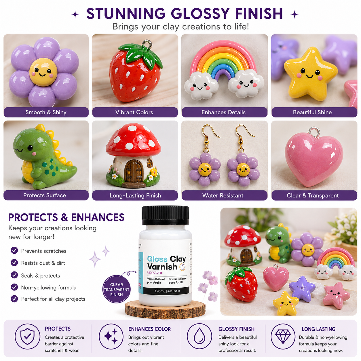 High-Gloss Air-Dry Clay Varnish