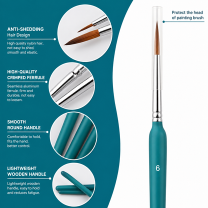 11-Piece Premium Wooden Paint Brush Set