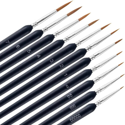 11-Piece Premium Wooden Paint Brush Set