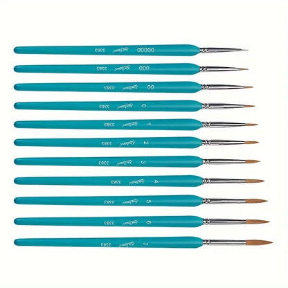 11-Piece Premium Wooden Paint Brush Set
